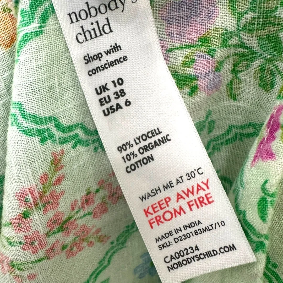 Nobody’s Child x Happy Place by Fearne Cotton Floral Midi Dress Size 6 Green - Image 9