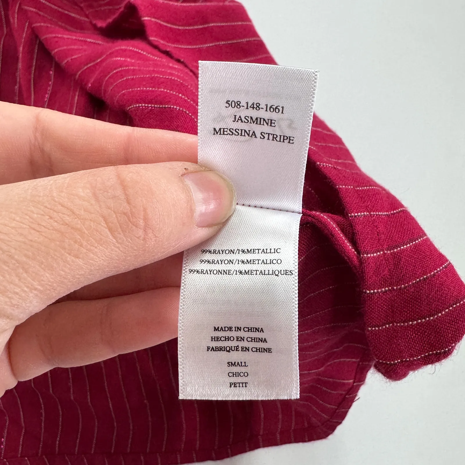 Rails‎ Dress Womens Small Red Pink Jasmine Messina Metallic Stripe Mini - Image 6