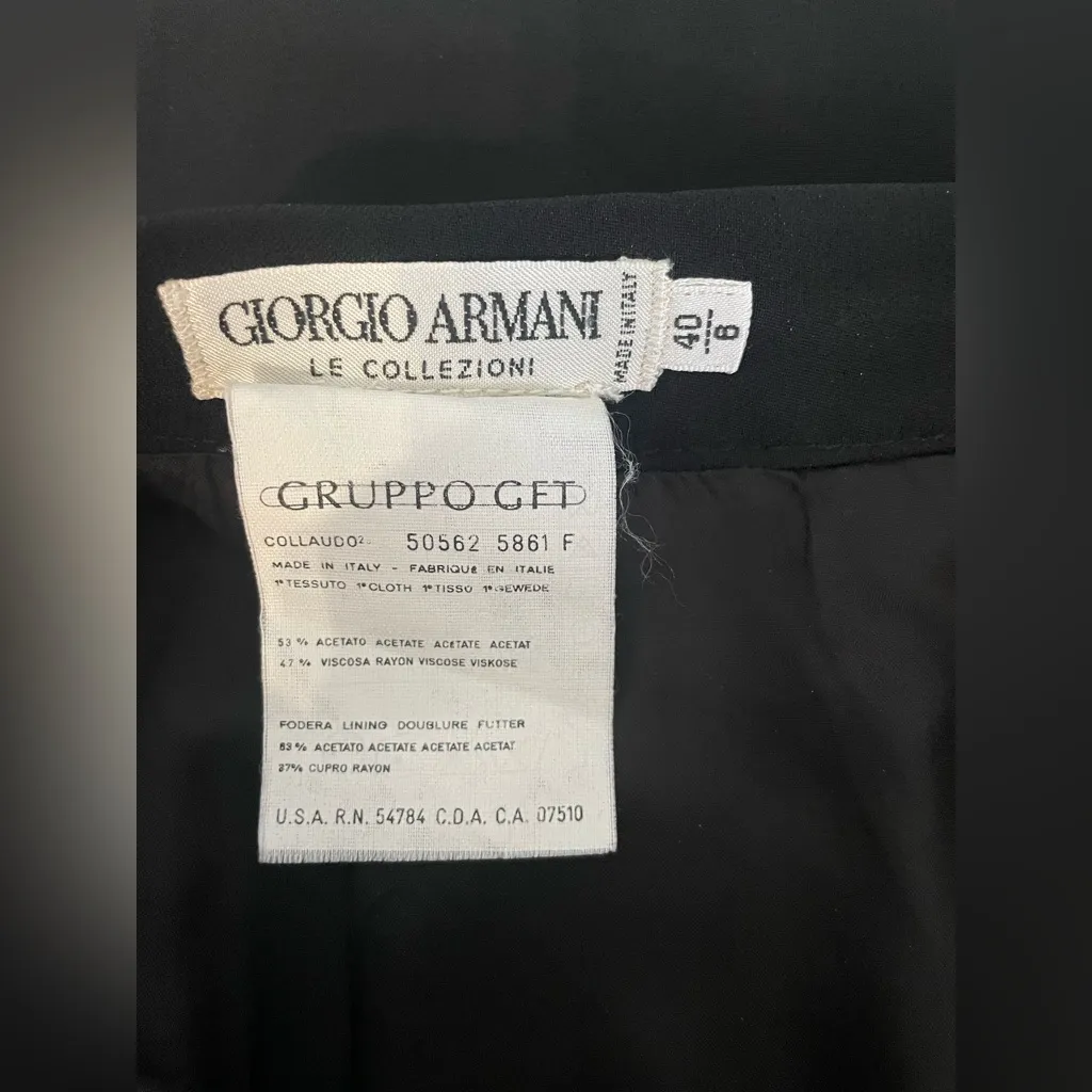 Vintage Giorgio Armani Black Tailored Pencil Skirt Italian Luxury - Image 5