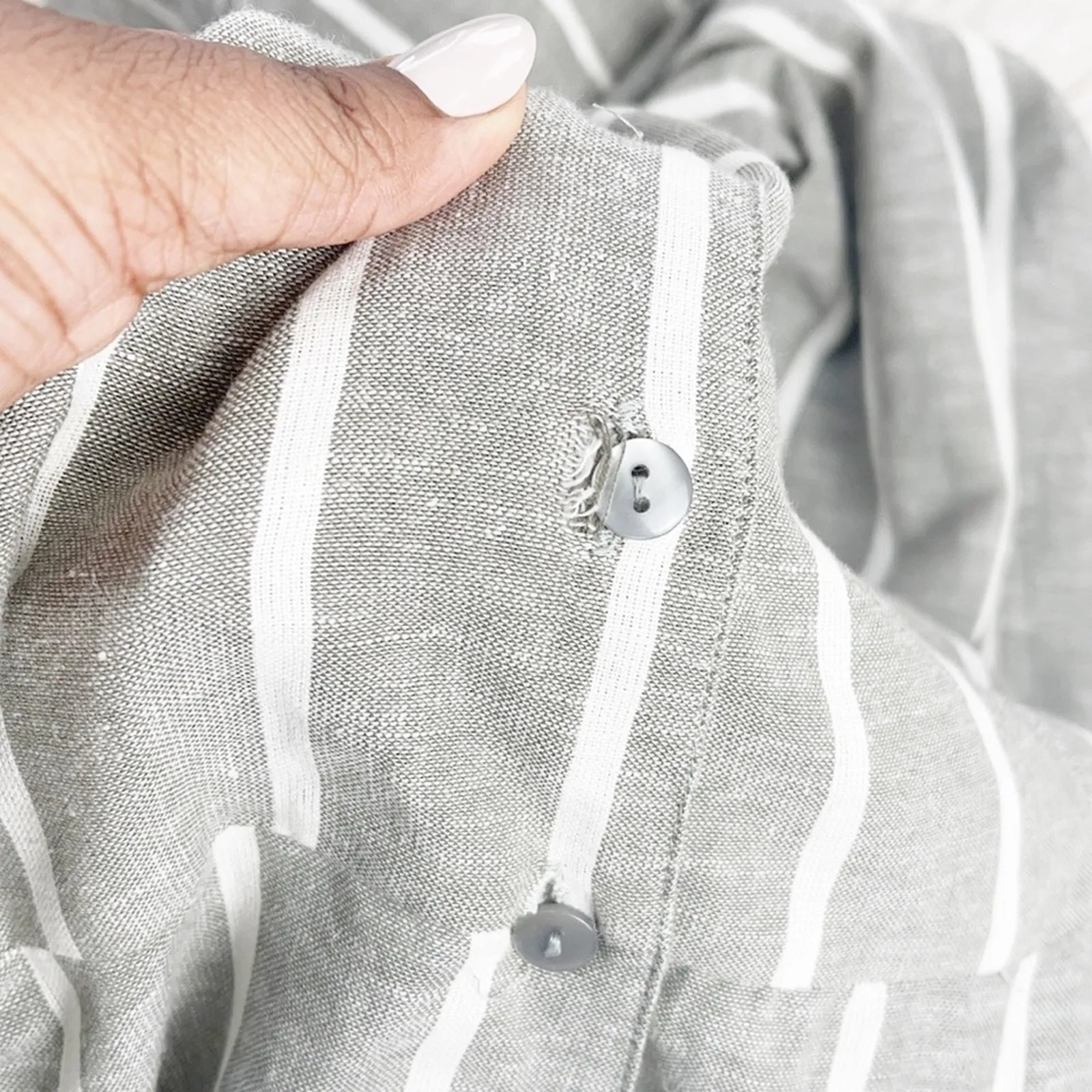 ASOS Women's Grey Striped‎ Sleeveless Jumpsuit Size 12 in Linen NEW - Image 7