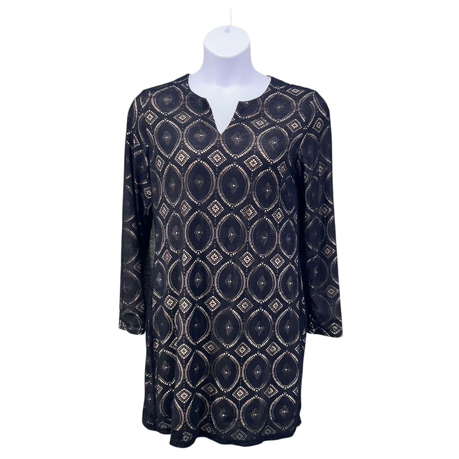 Coolibar Womens Dress Size M Sun Protection UPF 50 UVA UVB Lace Cover Up‎ Summer Black Size M - Image 2