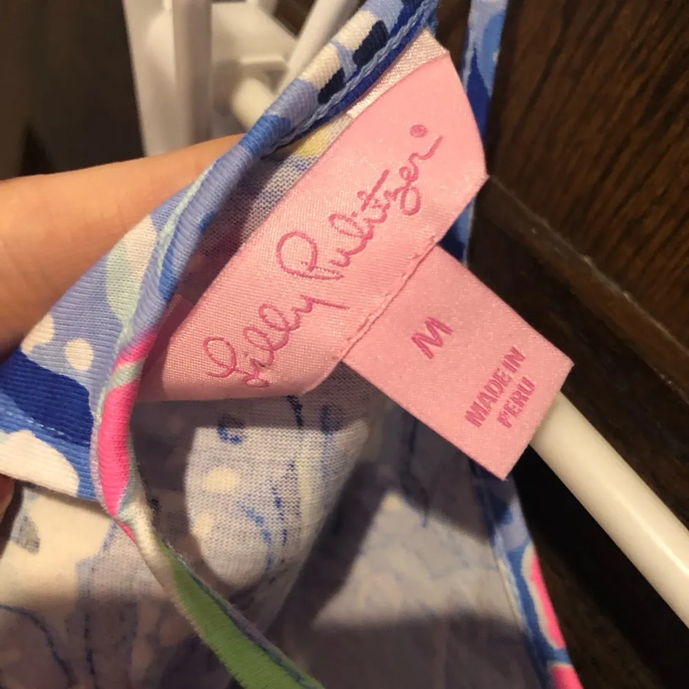 Lilly Pulitzer Dress medium Womens  Margot Swing Pima Halter Tassel Resort Wear - Image 3