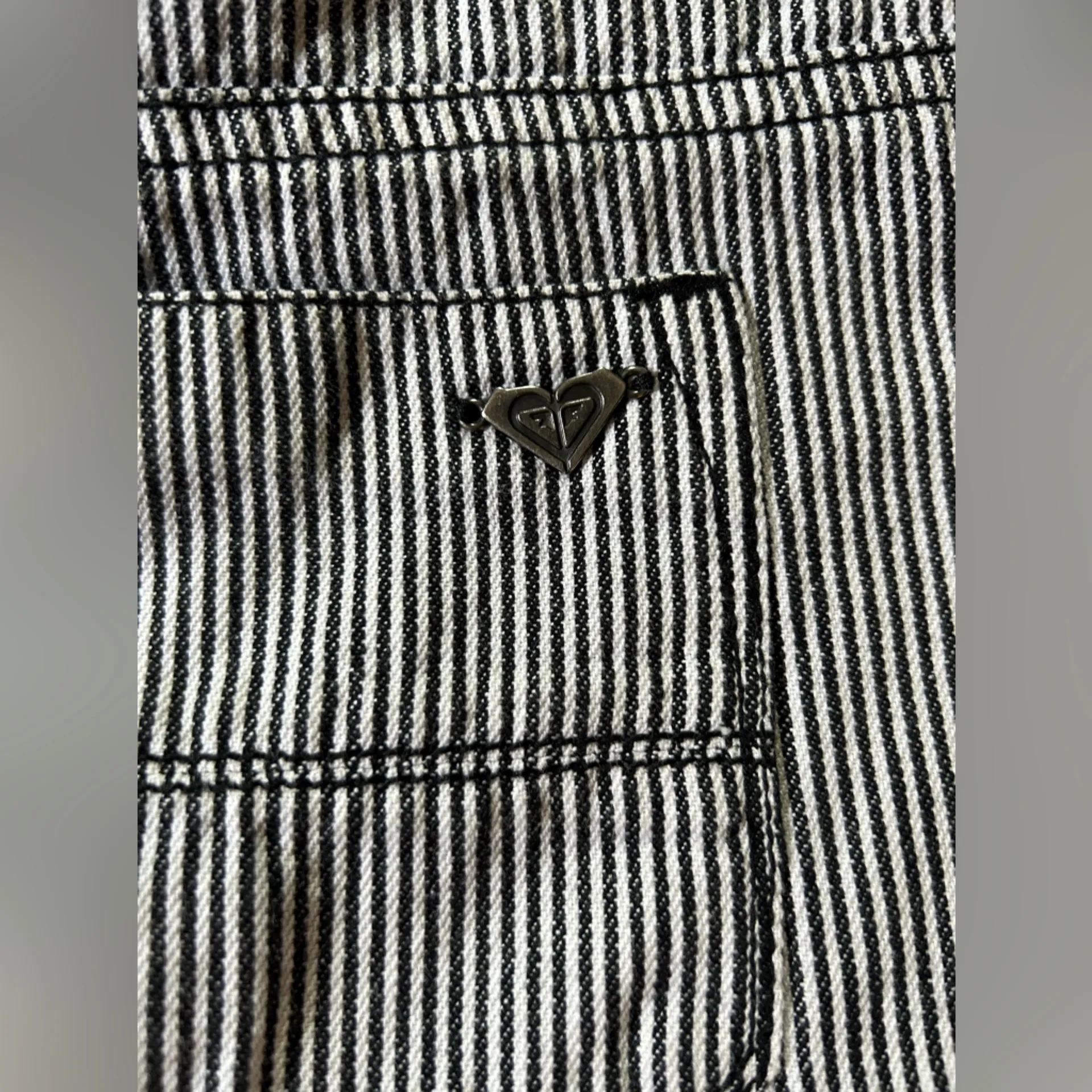 Roxy Vintage Navy & White Striped Shorts - Image 3