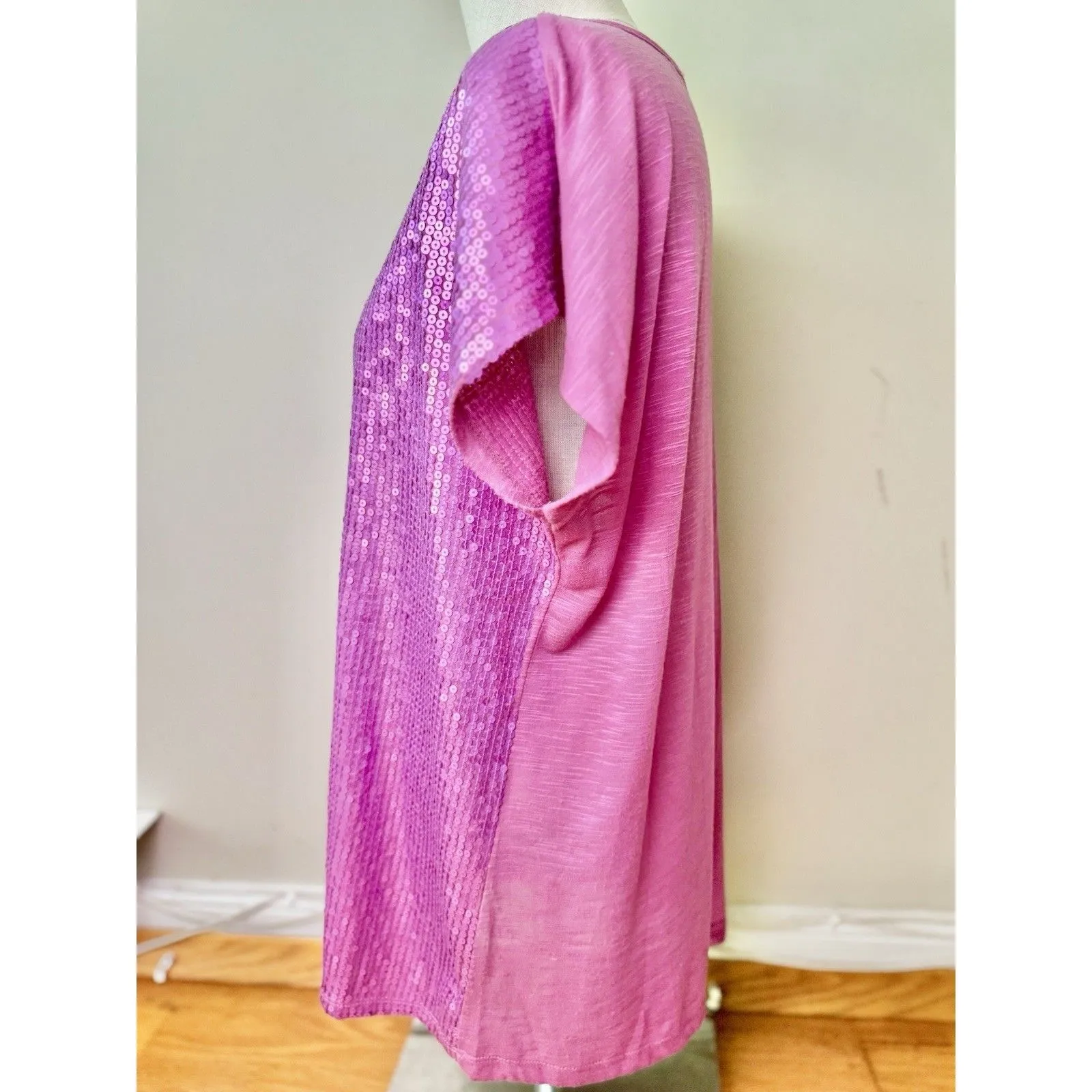 Ralph Lauren Purple Label Women’s Sequin Short Sleeve Top Wool Blend Size XL - Image 3