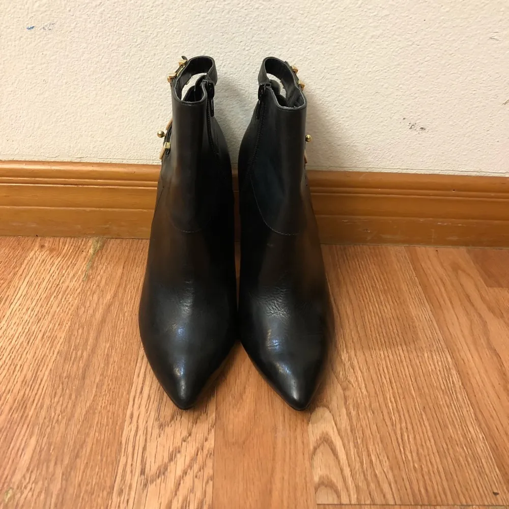 leather women's high heel ankle boots - Image 2