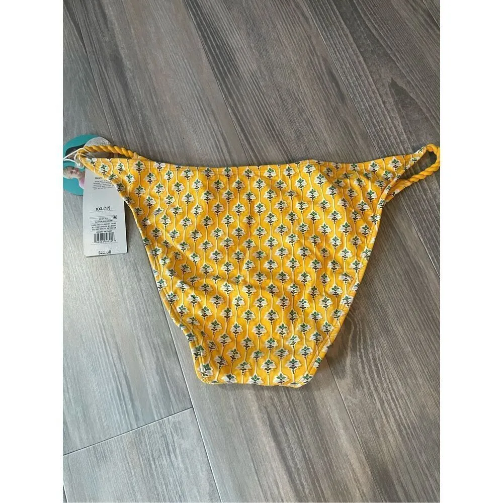 NWT Rhode low rise cheeky yellow patterned bikini bottom Size XXL - Image 2