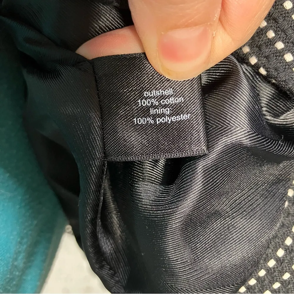 The Limited Black & White Square 100% Cotton 3/4 Sleeve Bolero Jacket Sz L New‎ - Image 12