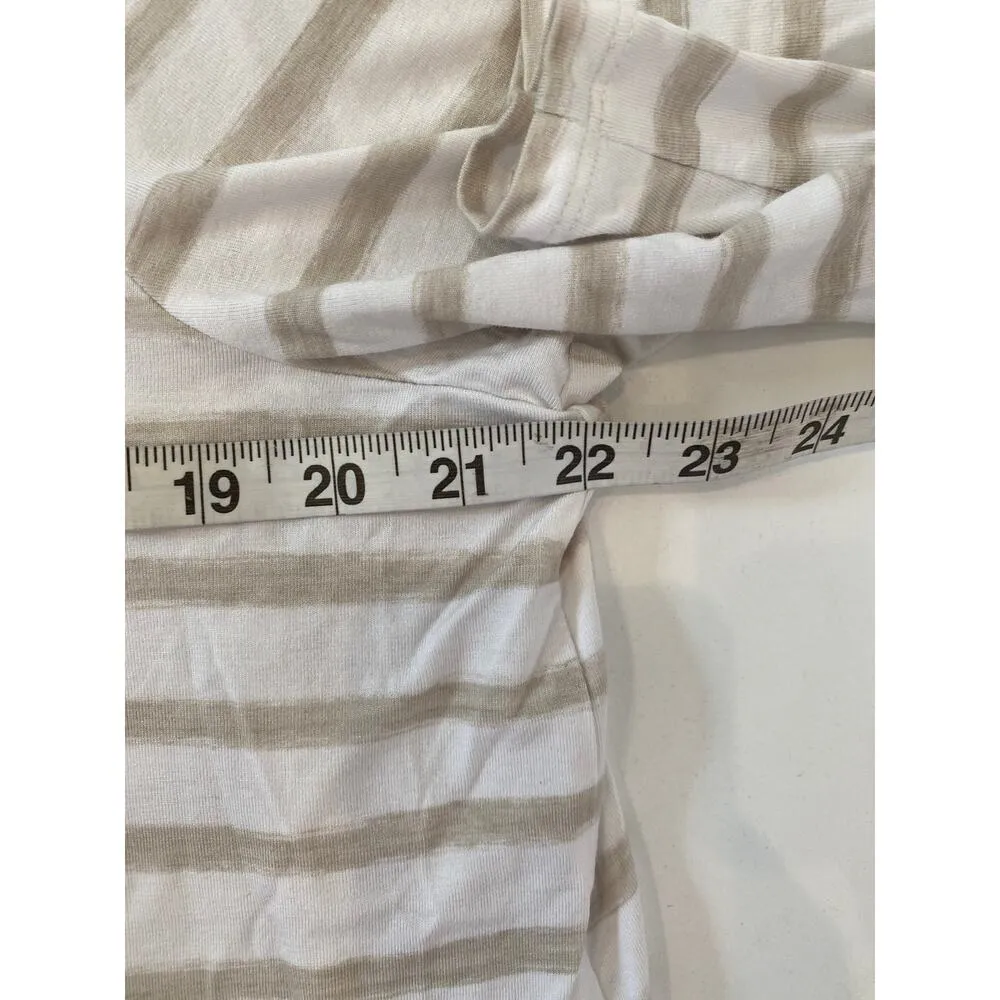 Zenergy by Chico’s White & Tan Striped Split Sleeve Stretch Knit Tunic EUC Sz XL - Image 10