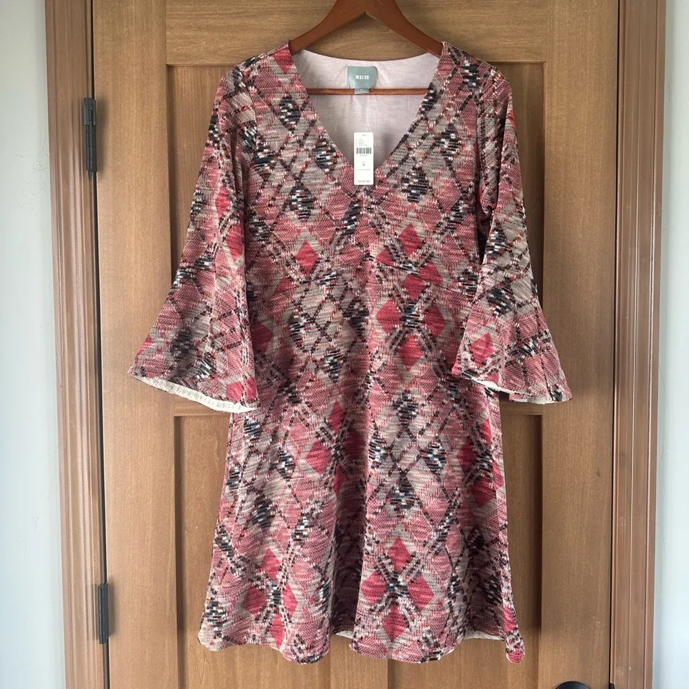 NWT Maeve Anthropologie Erina Knit Bell Sleeve Swing Dress size M​​ - Image 4