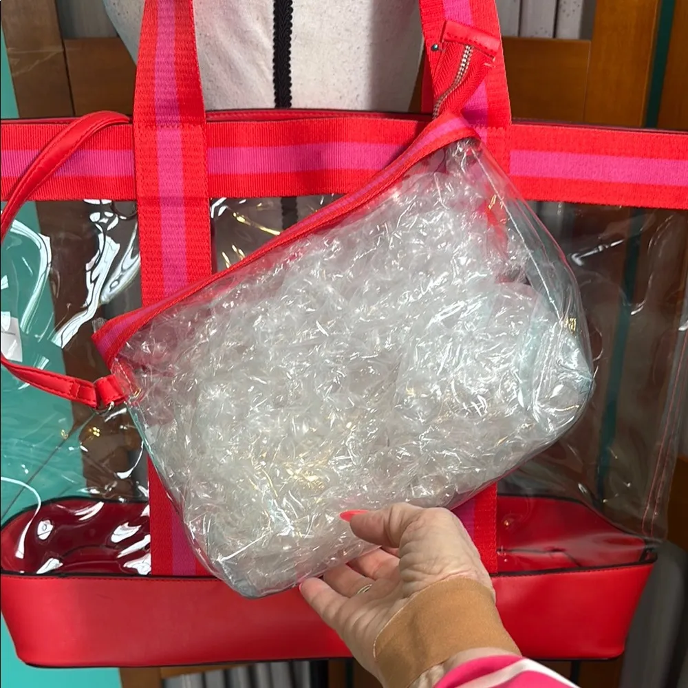 Clear Tote Bag with Red Accents - Image 4