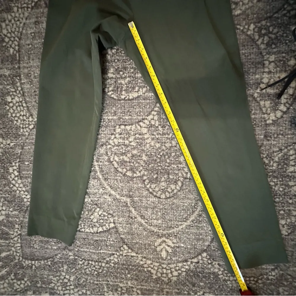 Theory Women’s Size 10 Olive Green Belisa Basis Cotton Stretch Trousers Pants - Image 9