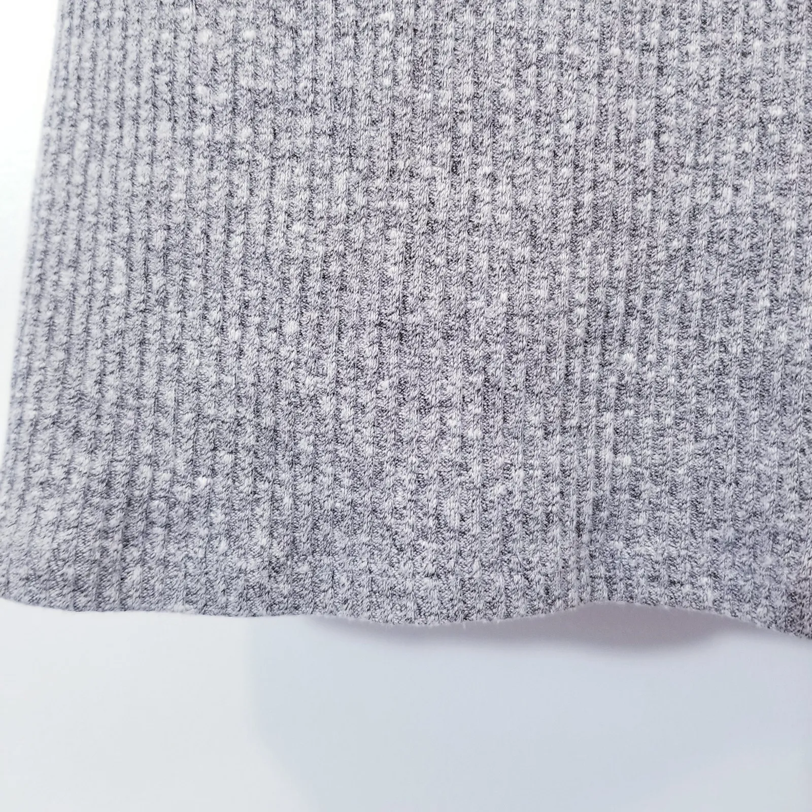 Enzo Costa Ribbed Knit Mini Dress Sleeveless Crewneck Gray Size M - Image 9