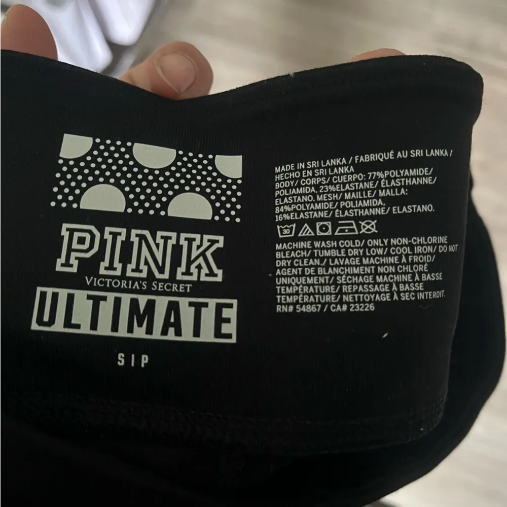 Pink Victoria’s Secret VS Ultimate black Mesh Leggings Size S - Image 4