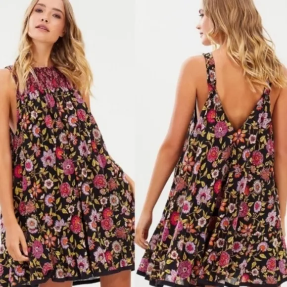 Free People Oh Baby floral smocked mini dress size xs - Image 2
