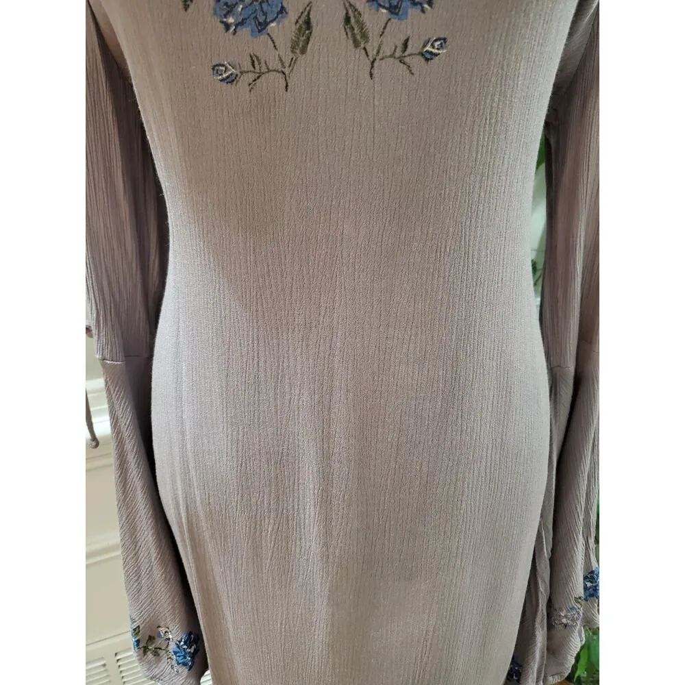 Bongo Women's Purple 100% Rayon Round Neck Long Sleeve Knee Length Dress Size XL - Image 3