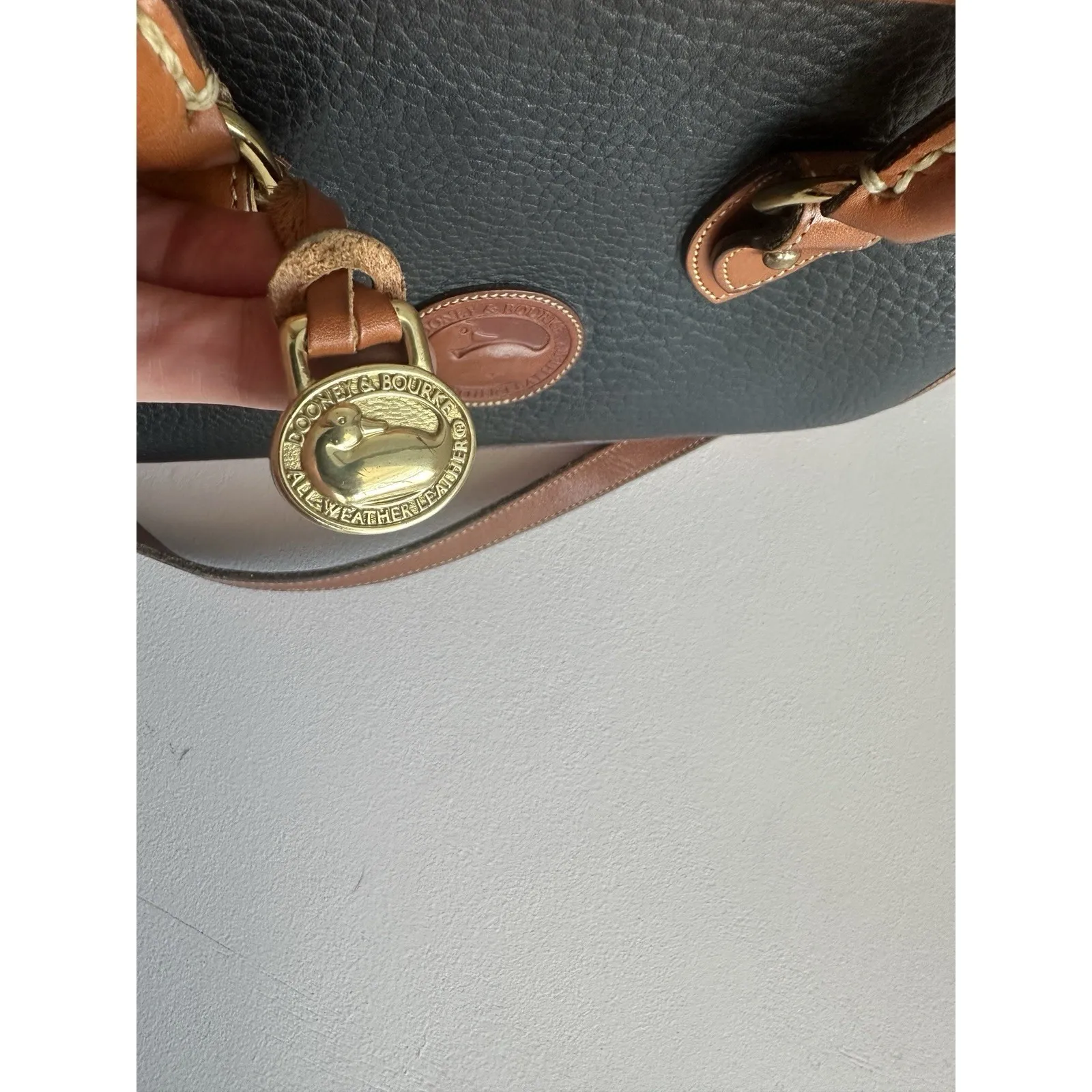 DOONEY & BOURKE Black VINTAGE AWL Satchel Shoulder Bag (b38) - Image 12