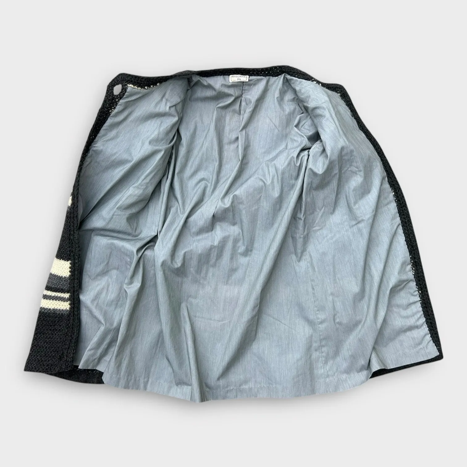 Hand Knit Wool Blend Chunky Cardigan Duster Sz Small Lagenlook Cottagecore Hygge - Image 9