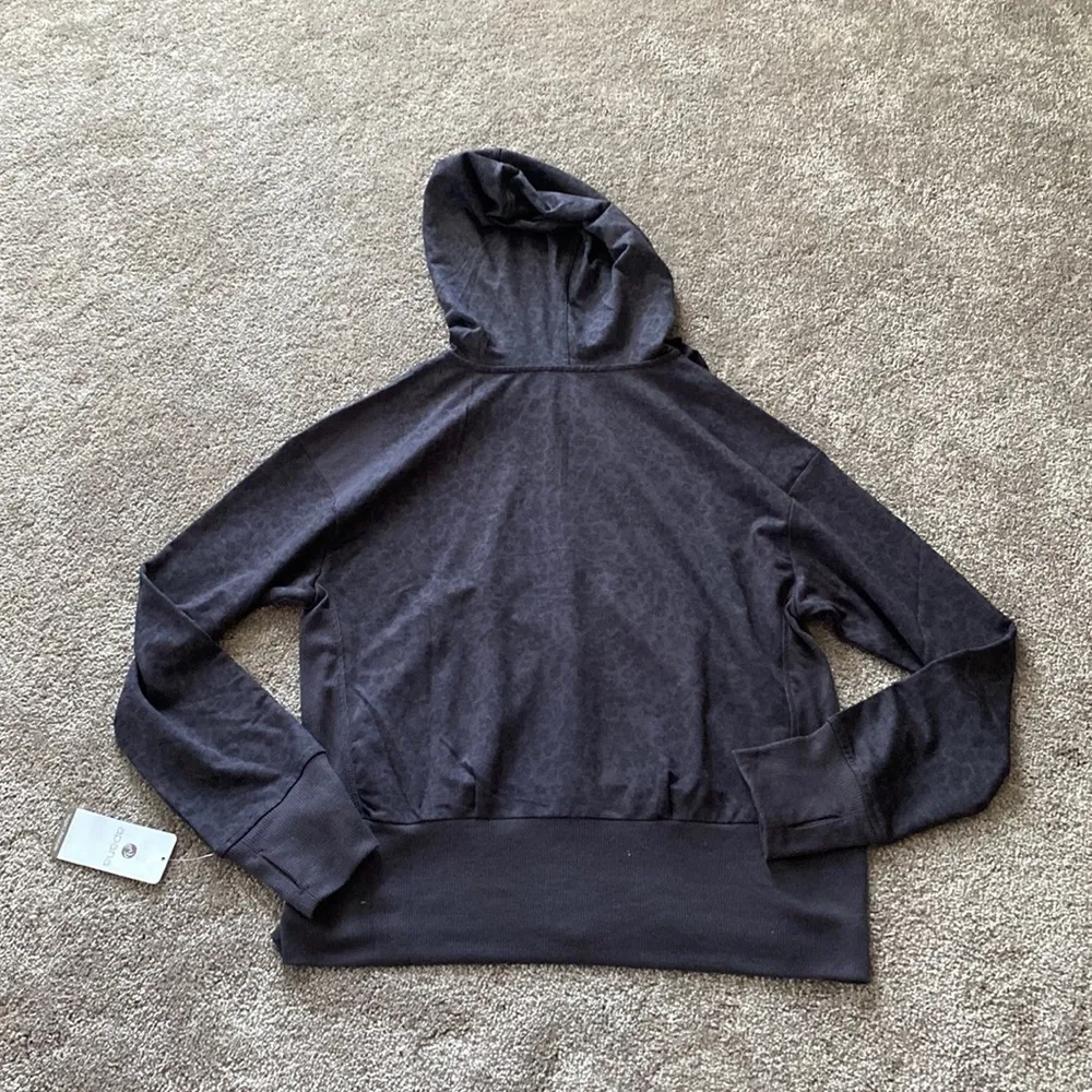 Apana Petrol Little Leo Animal Print Full Zip Active Hooded Jacket SIZE L - Image 3