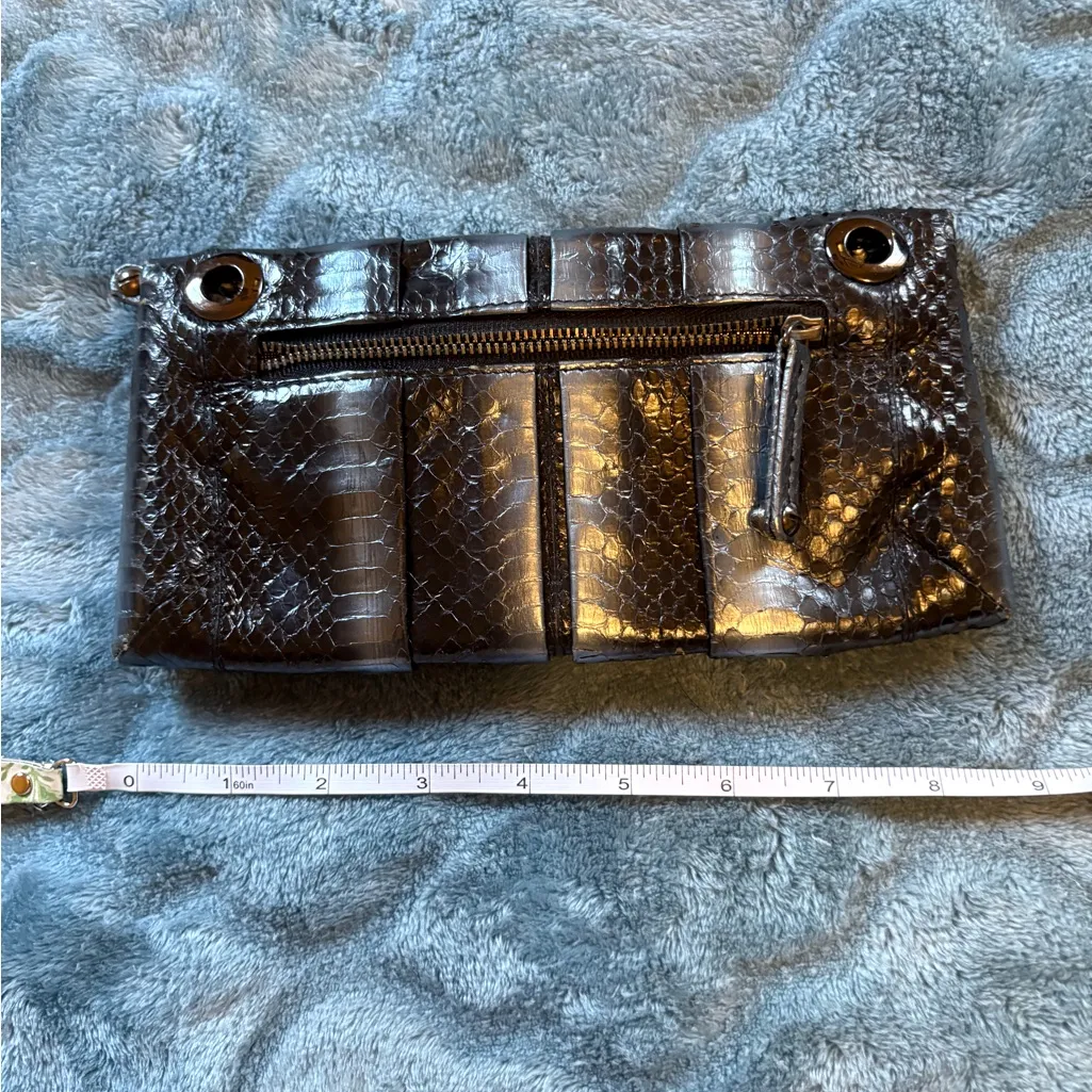 Layla Black& Gray Snakeskin Clutch Black - Image 6