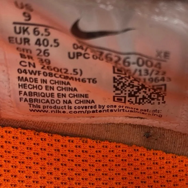 Nike Air Zoom Pegasus 39 Shield Womens White Orange Running Sneakers Shoes Sz 9 - Image 5