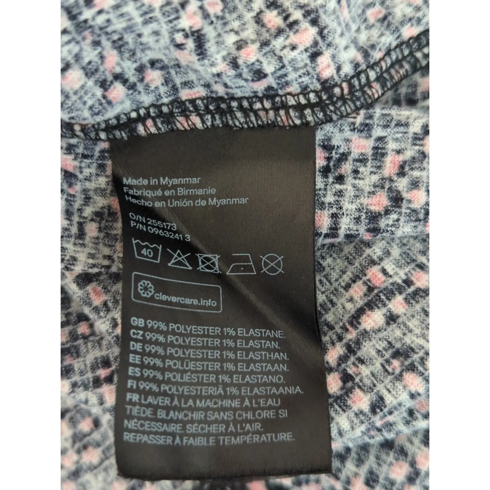 H&M Divided Bow-Detail Jersey Dress - Size M - Black Green Ditsey Floral Mini - Image 9