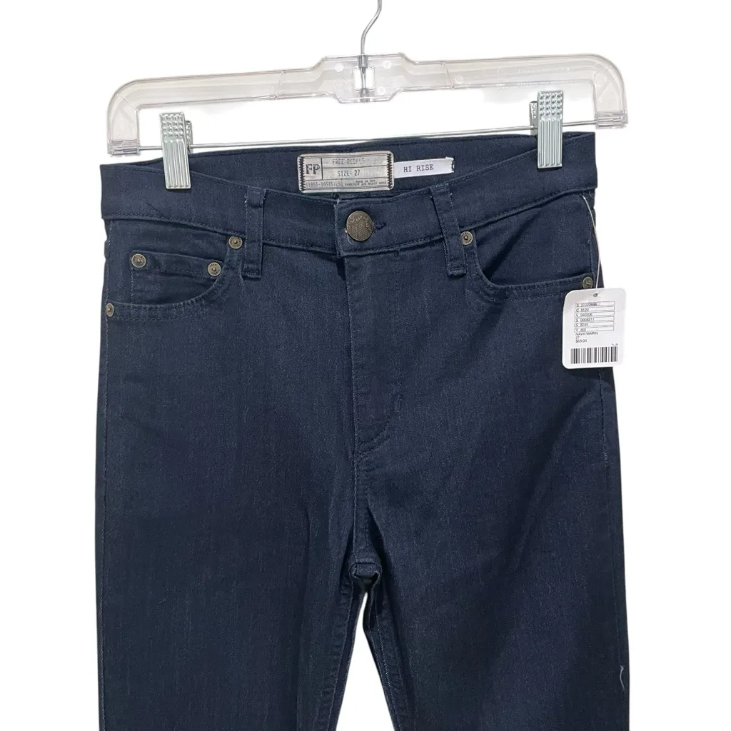 Free People High Rise Skinny Jeans Dark Wash Denim Women’s Size 27 NWT - Image 3