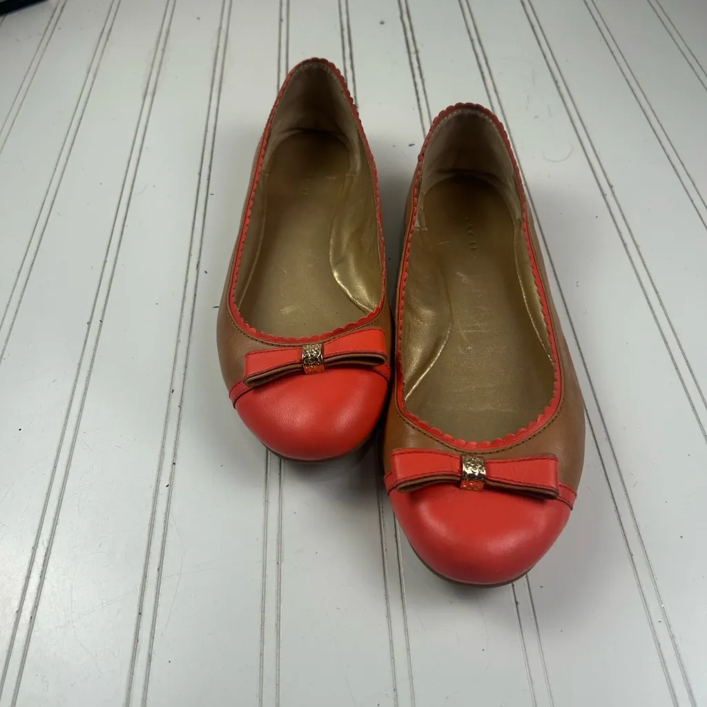 Coach Dorie Ginger Cerise Leather Ballet Flats Women’s Size 9B - Image 6