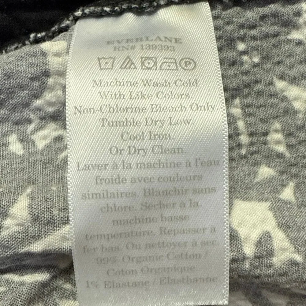 Everlane Women's Black White Floral High Waisted Casual Mini Shorts Size M - Image 5