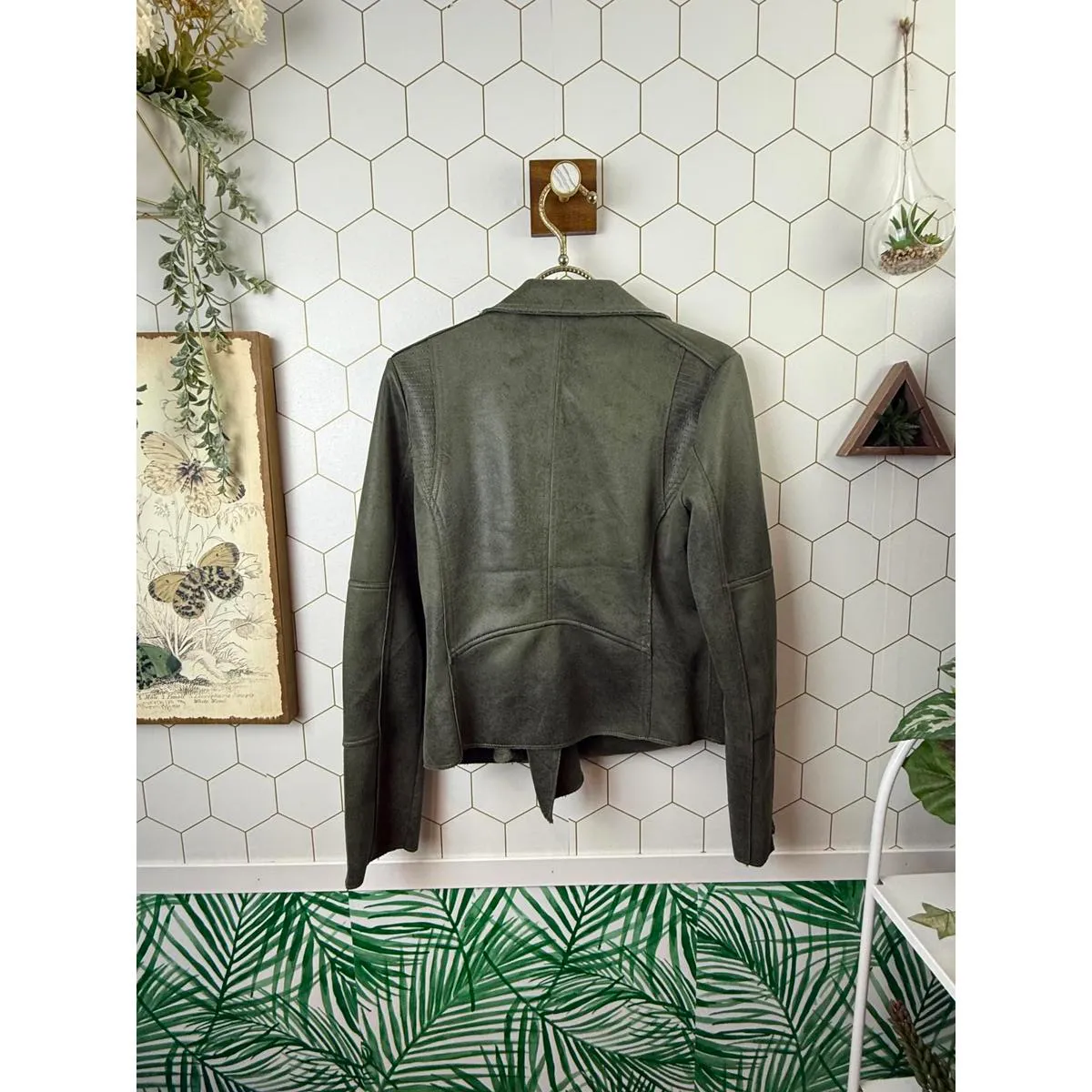 Evereve Green Marren Moto Faux Suede Jacket - Size - Small - Image 4
