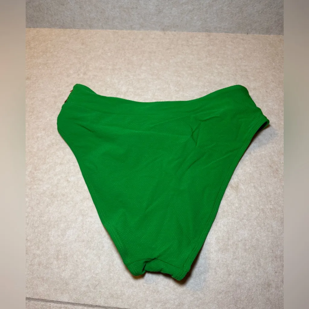 Adore Me Fern Green Textured High Wasit Cheeky Bikini Bottom Size M NWT - Image 9