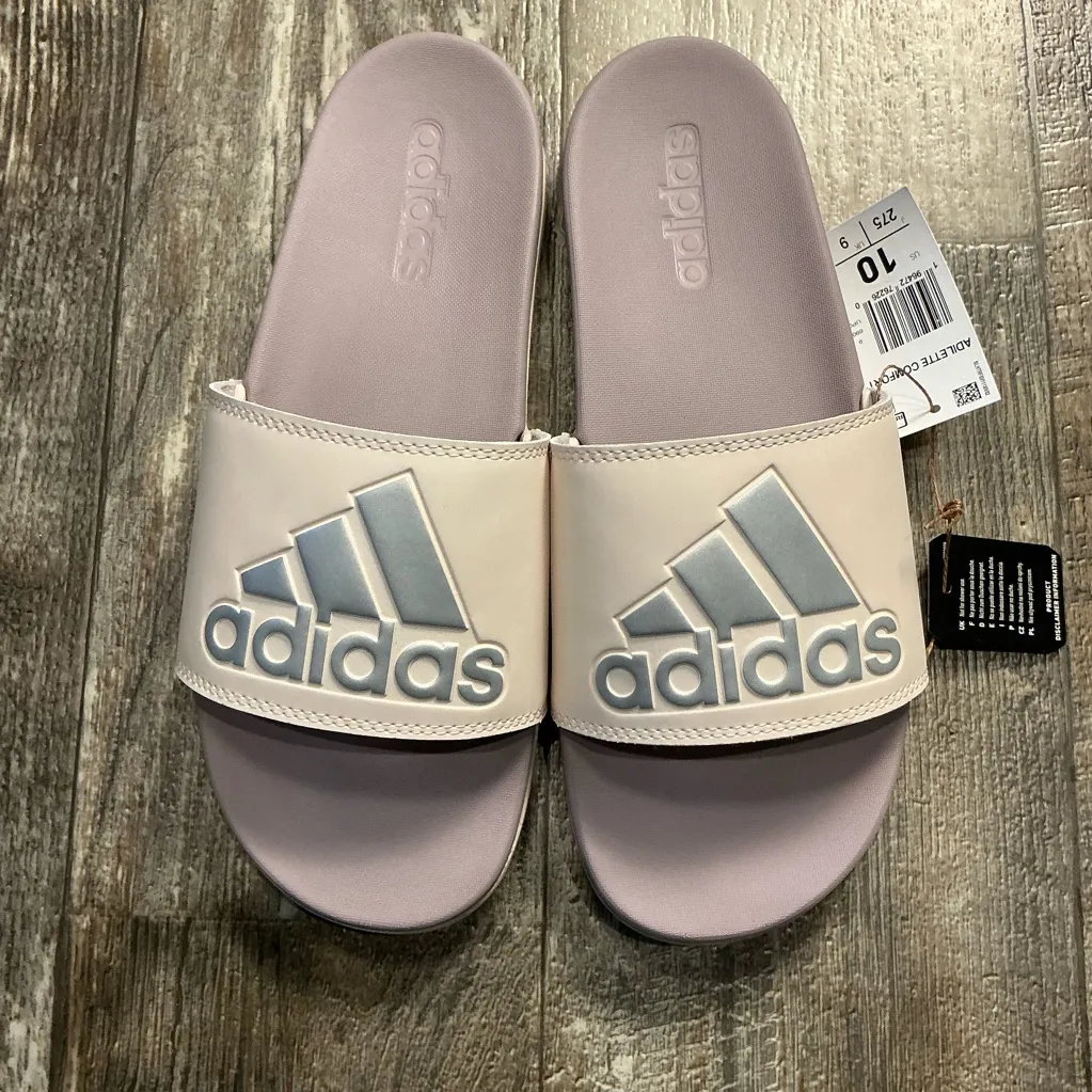 Adidas Lavender Slide Sandals Size 10 - Image 10