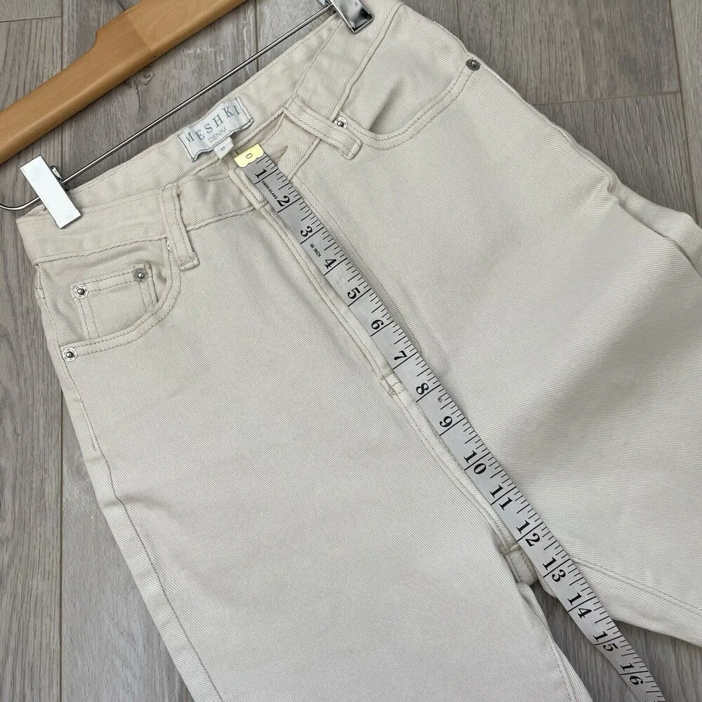 Meshki Flare High Waist Bootcut Denim Jeans White (size 8) minimalist casual - Image 4