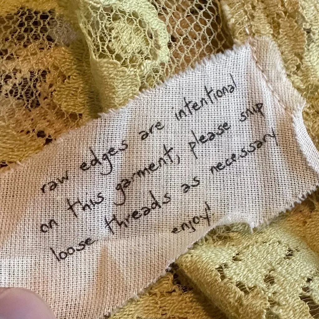 Free People FP One Solene Creme Peach High Low Maxi Skirt Stretch Lace Med NWT - Image 13