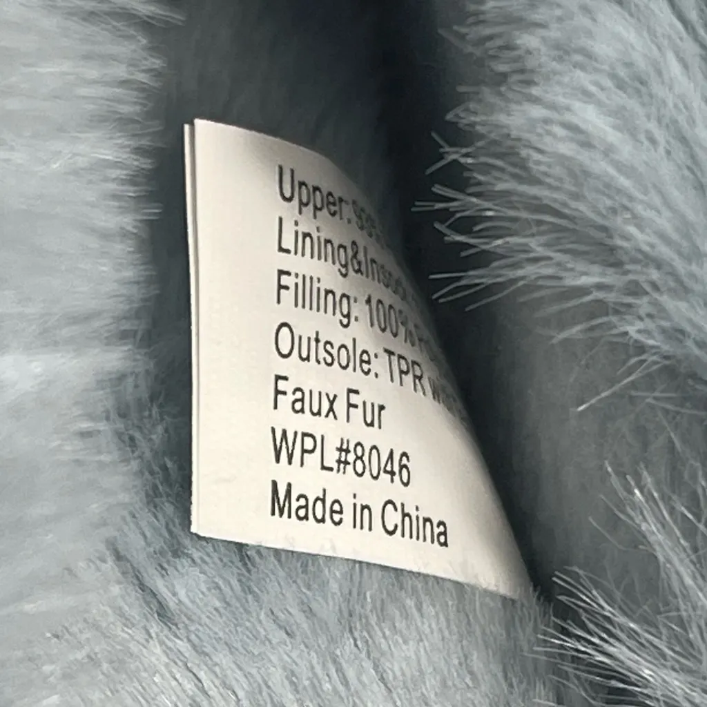 Charter Club Faux Fur Quilted Slippers Blue Women’s Small US 5-6 Cozy Indoor - Image 6