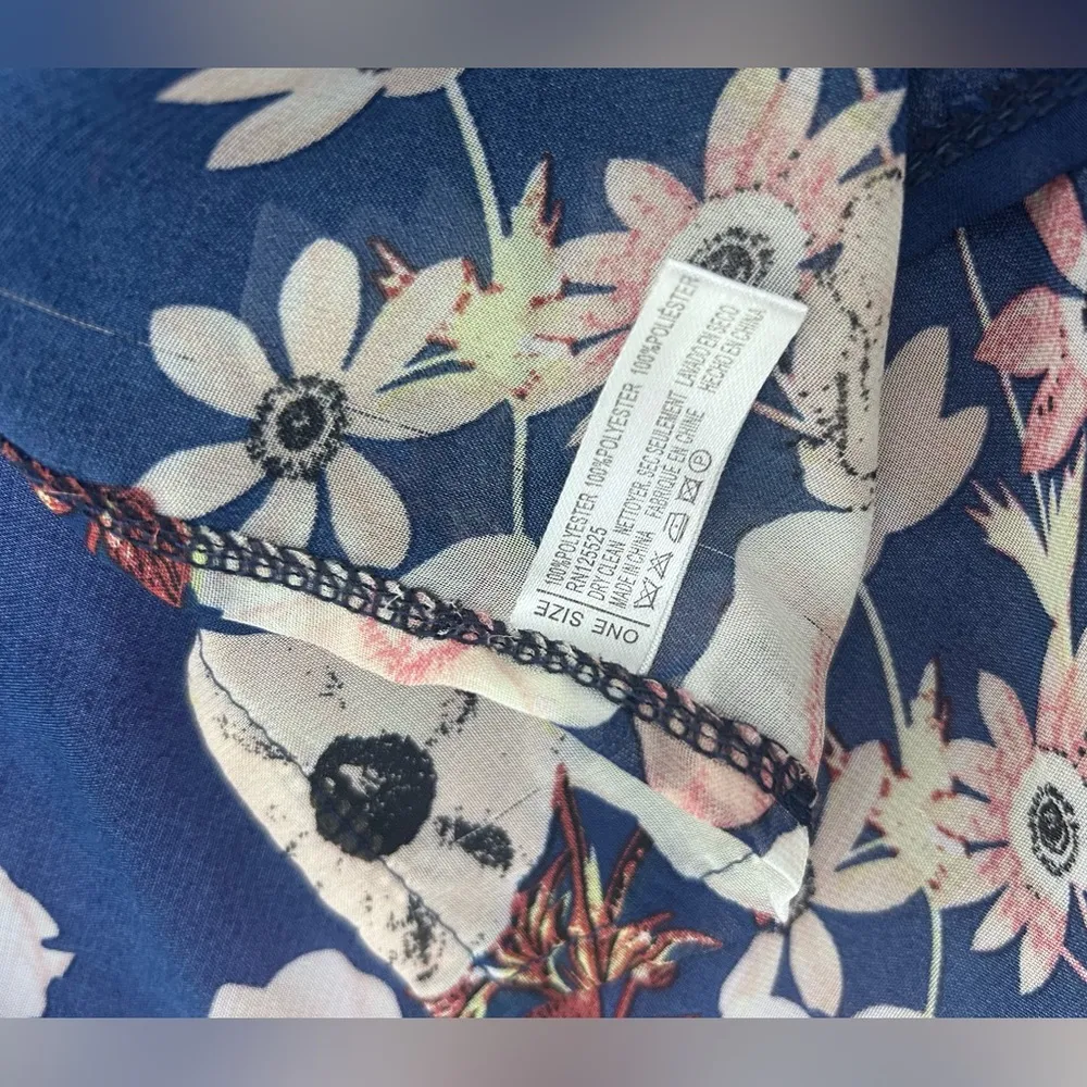 Boho Floral Sheer Kimono Cardigan | Festival Beach Cover Up | One Size - Image 2