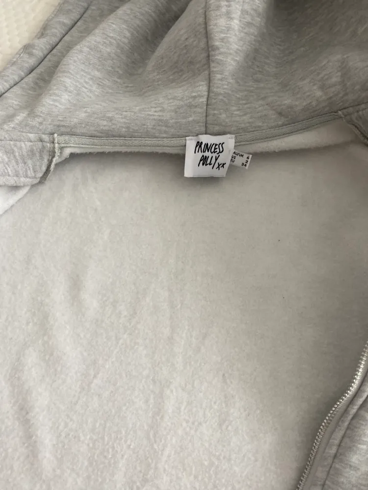 Princess Polly Florida Oversized Zip Up Sweatshirt Grey - Image 5