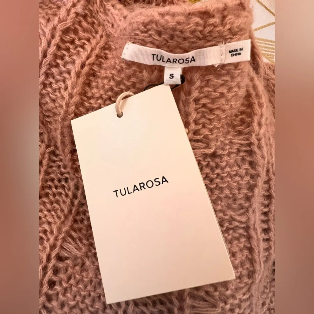 Tularosa NWT Clyde Rose Soft Open Cable Knit Mid Wrap Cardigan Size S - Image 7