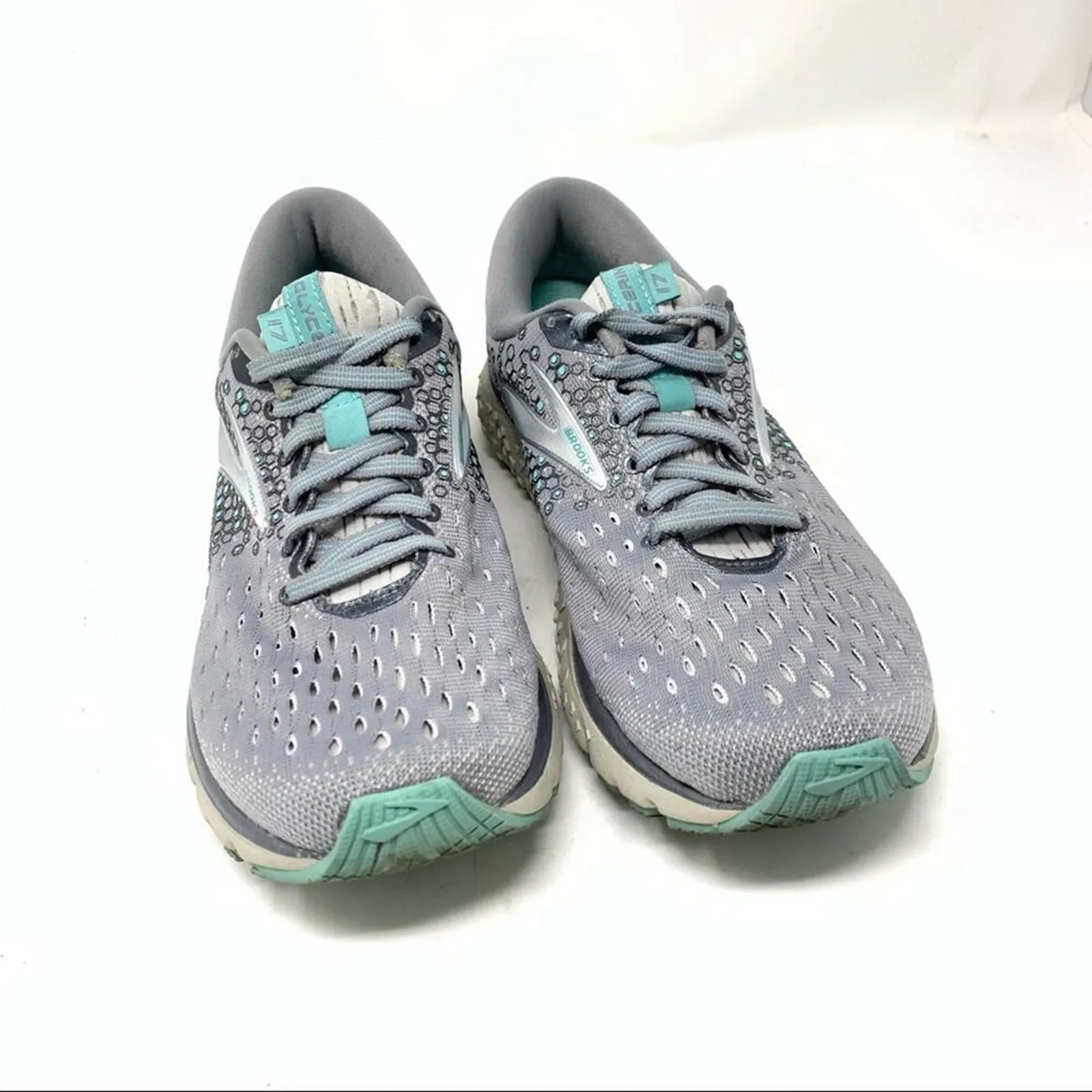 Brooks Glycerin 17 Women’s Athletic Shoe Grey Aqua Size 7 - Image 4