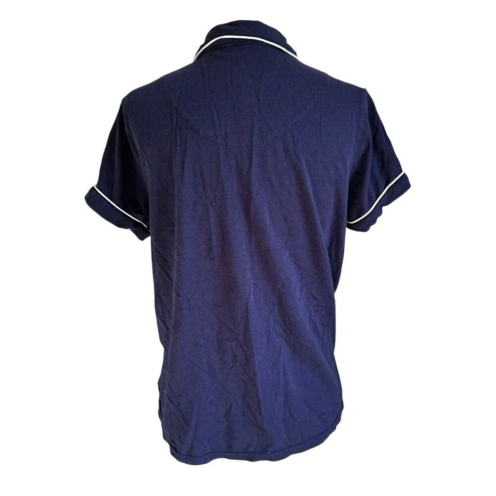 Kate Spade Navy Blue In Your Dreams Pajama Top Women Sleepwear Size Small 75-15 - Image 2