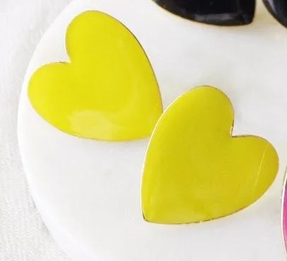 Big Heart Enamel Earring Stud - Image 4