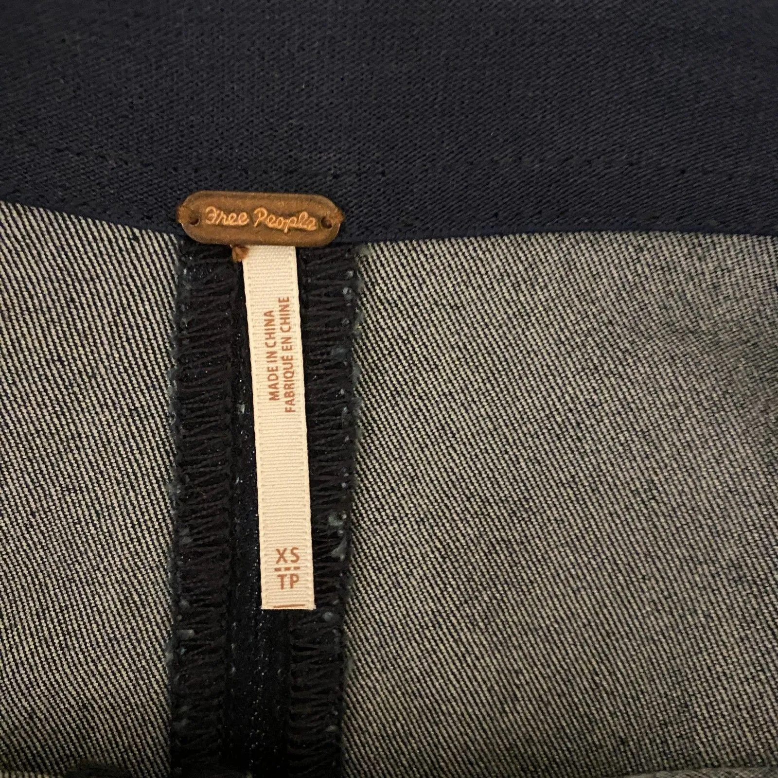 Free People Indigo Blue Cotton Blend Denim Slit Mini Skirt Modern Femme Sx XS - Image 6