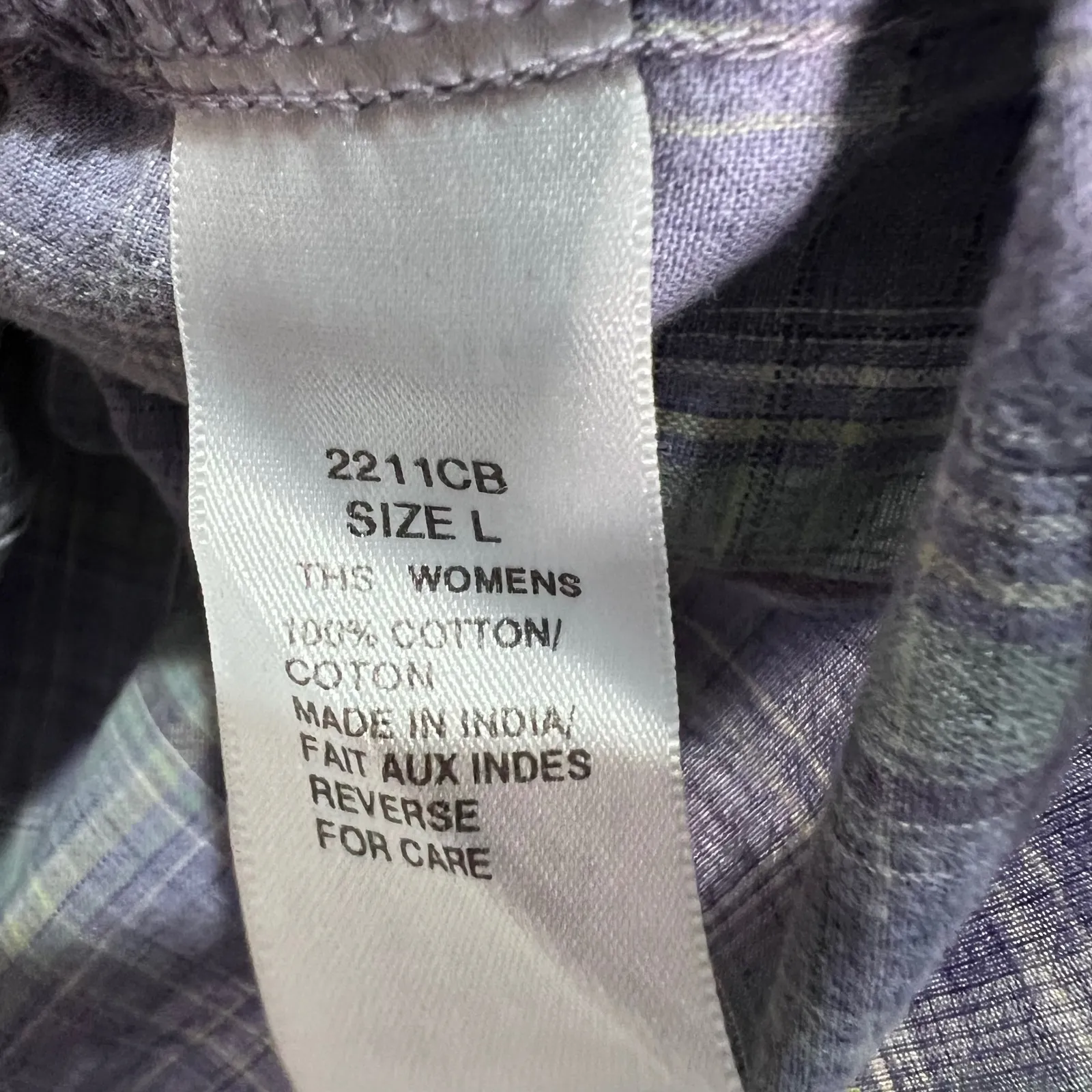 Woolrich Womens Button Up Sleeveless Plaid Shirt Top Casual Blue Green Large - Image 5