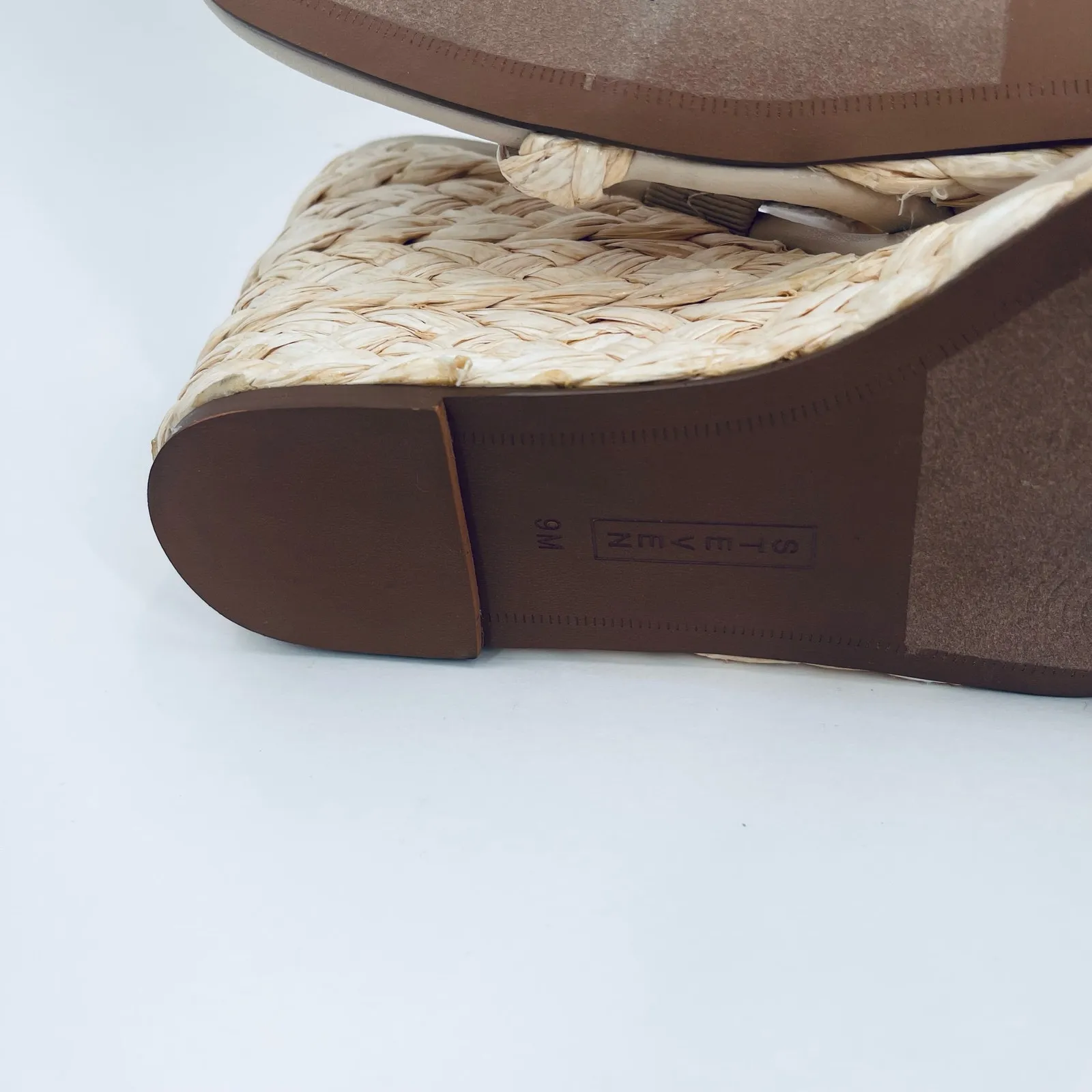 STEVEN NEW YORK Wedge Sandals Heels Size 9 Ardy Raffia Woven Espadrille Natural - Image 12