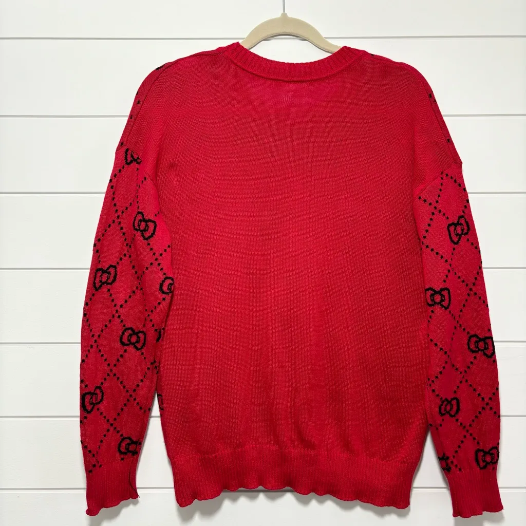 Sanrio Hello Kitty Graphic Red Crew Neck Sweater Size M‎ - Image 4