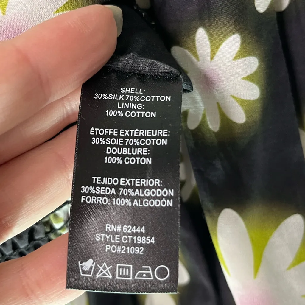 Nicole Miller NWT Hazy Daisy Cotton Sweetheart Crop Top Puff Sleeve Women’s Sz P - Image 10