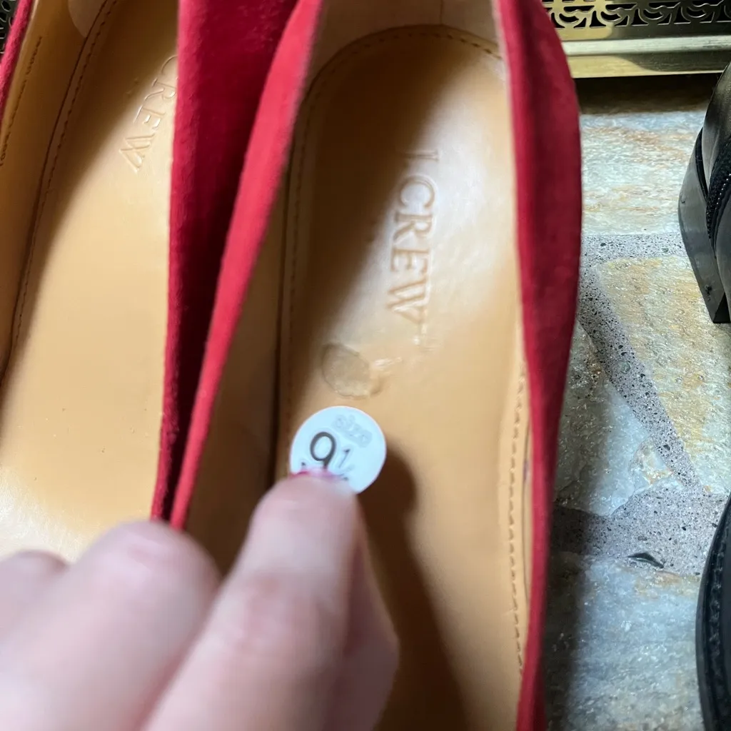 J CREW Burgundy Merlot Red GENUINE LEATHER suede Italy High Heels Pumps Sz 9.5 - Image 7