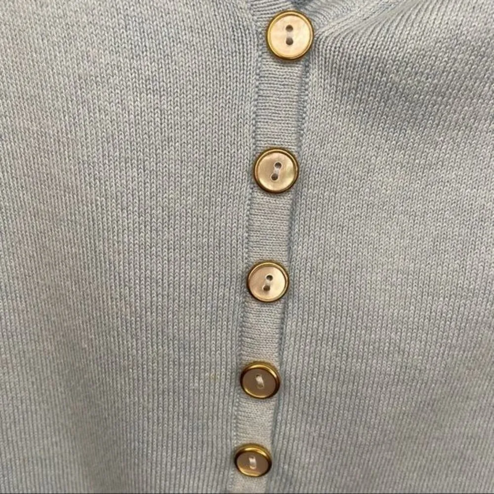 J McLaughlin blue half button long sleeve shirt sweater size small - Image 5