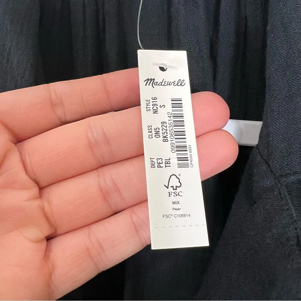 Madewell Lightestspun Cover Up Maxi Shirtdress in True Black  Size Small Cotton - Image 8