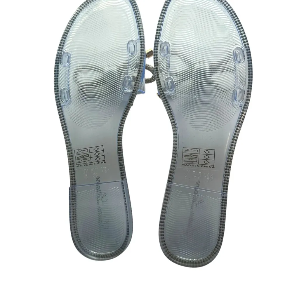 Lauren Lorraine Breeze Clear Sandal with Rhinestone and Bow Details Size 7 NIB - Image 4