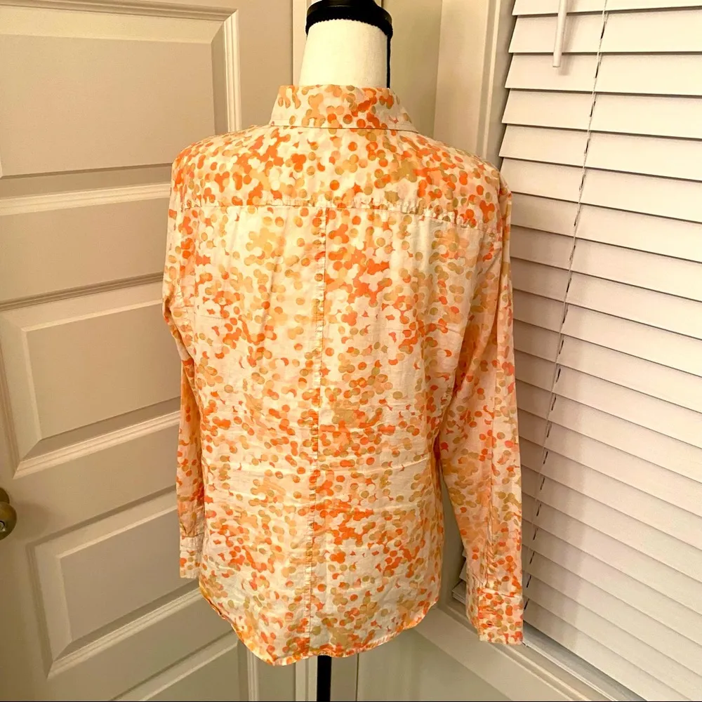 Gap|| Cream/peach/tan dot button down long sleeve blouse - Image 3